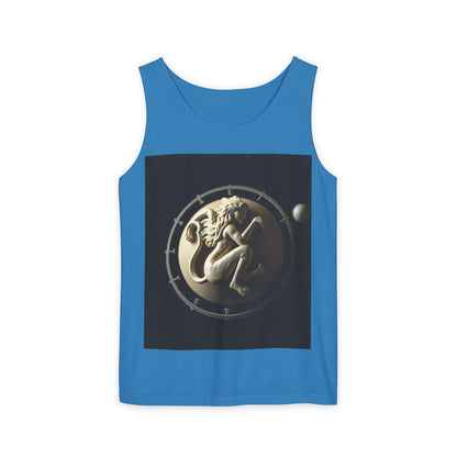 Unisex Garment-Dyed, Tank Top, Virgo Design, Planet Symbol, 100% US cotton