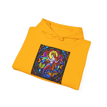 Unisex Heavy Blend™ Hooded Sweatshirt with glass Aquarius zodiac design