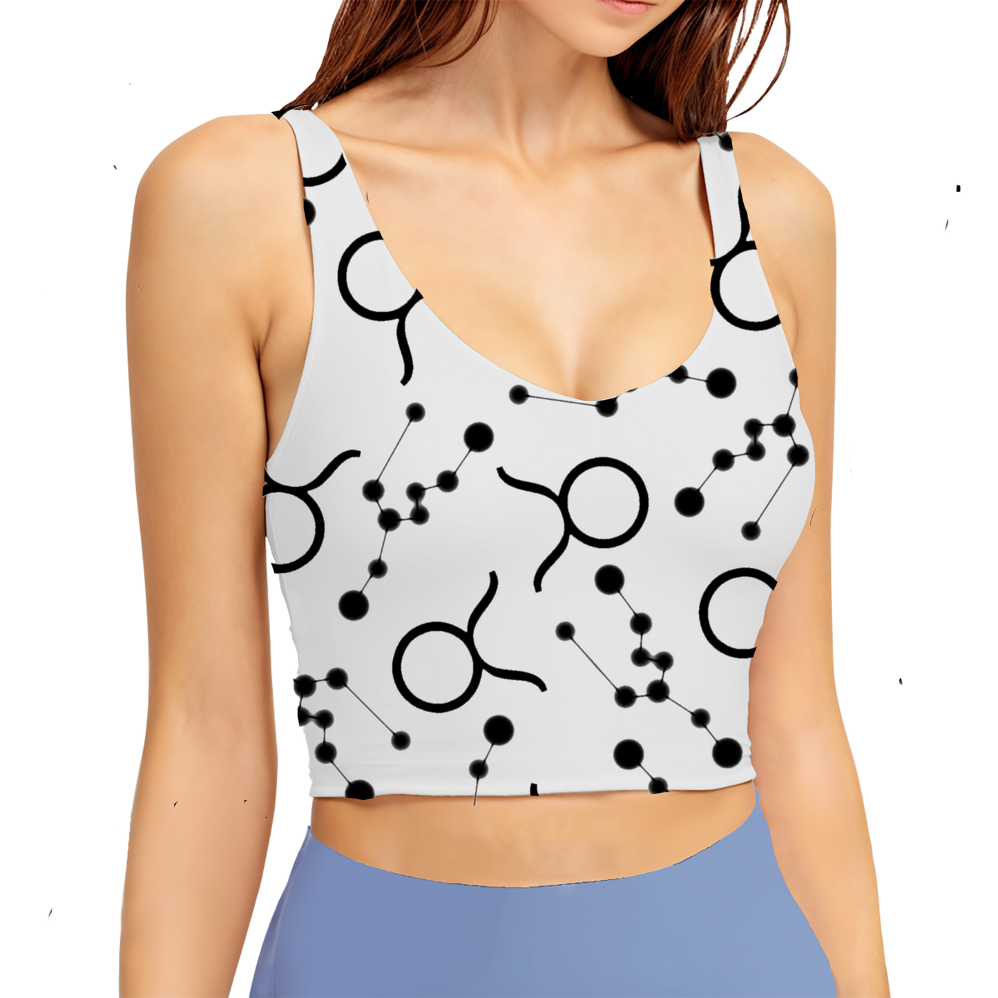 Polyester Sports Bra Taurus Zodiac Sign (AOP)