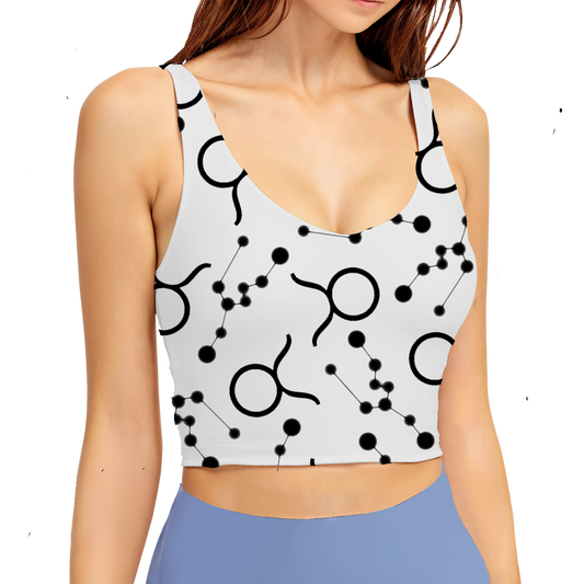 Polyester Sports Bra Taurus Zodiac Sign (AOP)