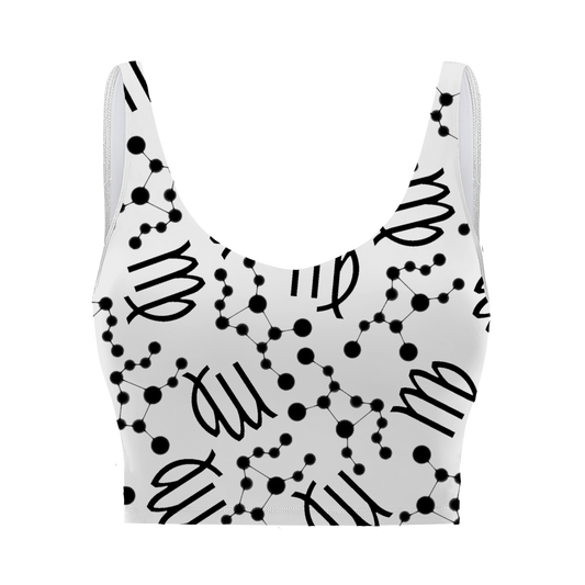 Polyester Sports Bra Virgo Zodiac Sign (AOP)