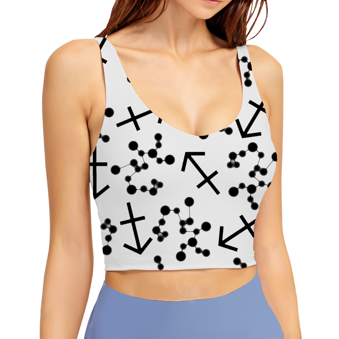 Polyester Sports Bra Sagittarius Zodiac Sign (AOP)