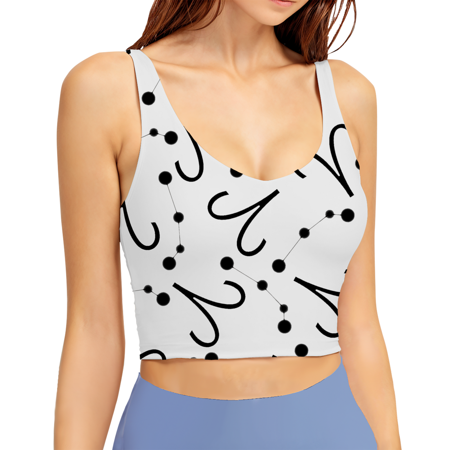 Polyester Sports Bra Aries Zodiac Sign (AOP)