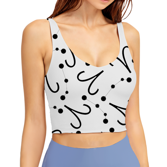Polyester Sports Bra Aries Zodiac Sign (AOP)