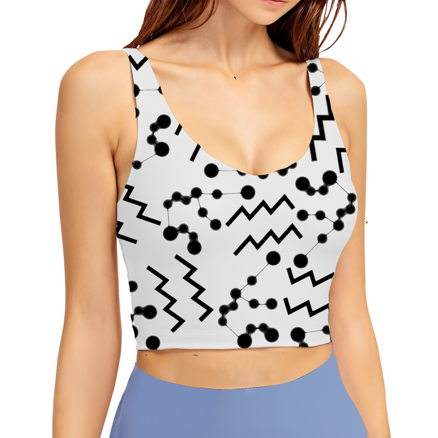 Polyester Sports Bra Aquarius Zodiac Sign (AOP)