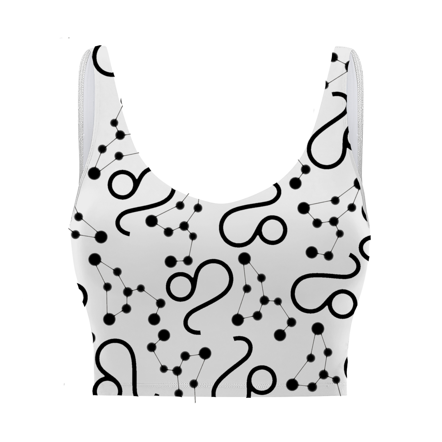 Polyester Sports Bra Cancer Zodiac Sign (AOP)