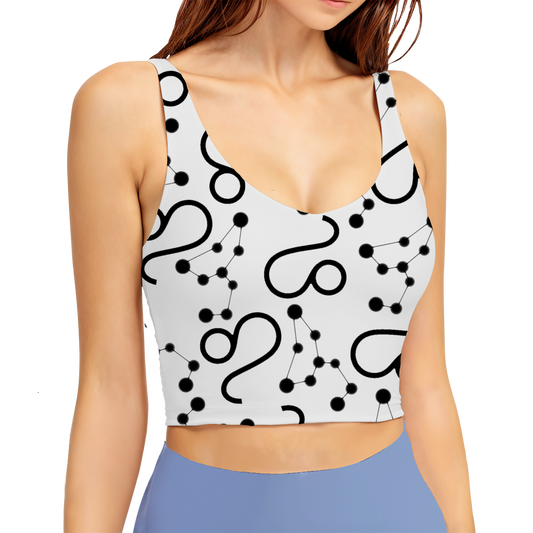 Polyester Sports Bra Leo Zodiac Sign (AOP)