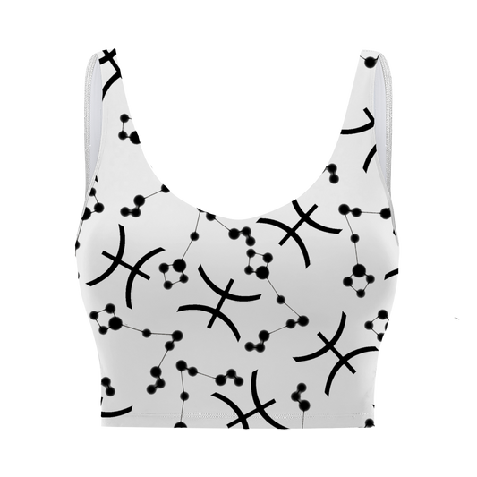 Polyester Sports Bra Pisces Zodiac Sign (AOP)