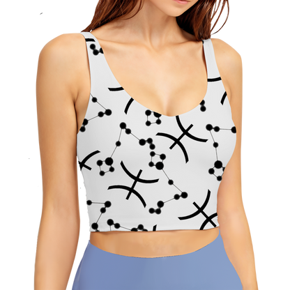 Polyester Sports Bra Pisces Zodiac Sign (AOP)
