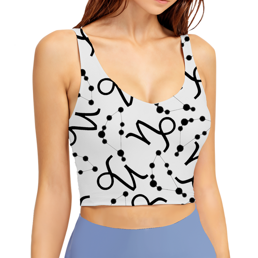 Polyester Sports Bra Capricorn Zodiac Sign (AOP)