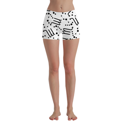 Women's Polyester Yoga Shorts with the Sagittarius Zodiac sign (AOP)