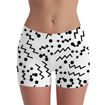 Women's Polyester Yoga Shorts with the Aquarius Zodiac sign (AOP)