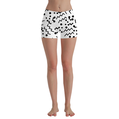 Women's Polyester Yoga Shorts with the Aquarius Zodiac sign (AOP)