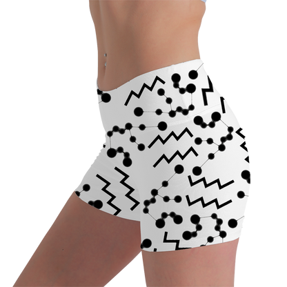 Women's Polyester Yoga Shorts with the Aquarius Zodiac sign (AOP)