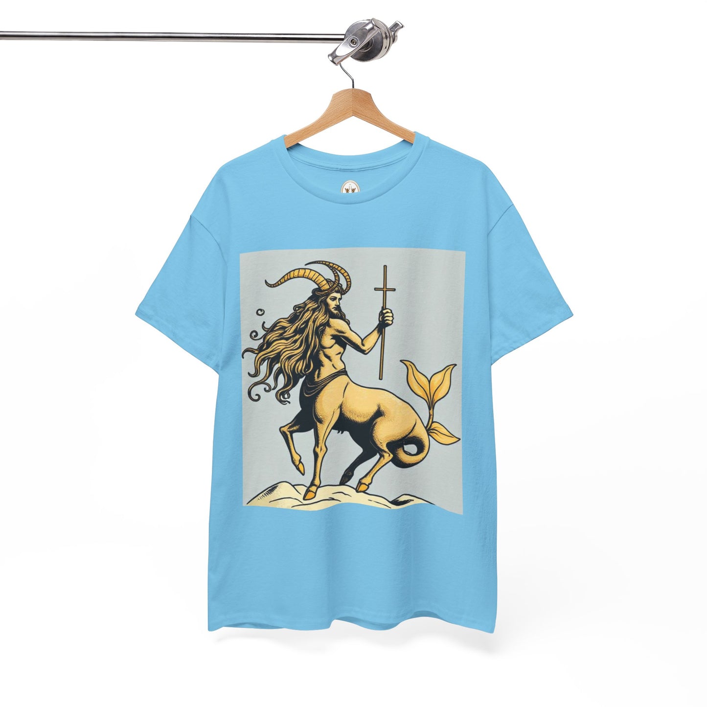 Unisex Heavy Cotton T-Shirt, Capricorn God v3, Zodiac Design
