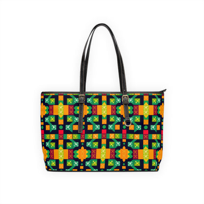 Leather Shoulder Bag, Virgo, Zodiac v1, Shapes Pattern