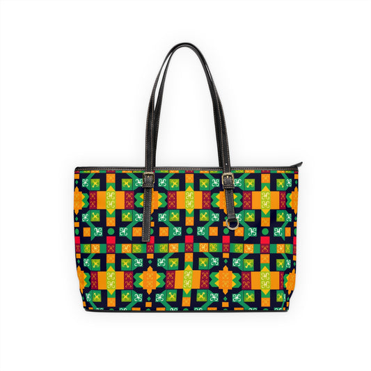 Leather Shoulder Bag, Virgo, Zodiac v1, Shapes Pattern