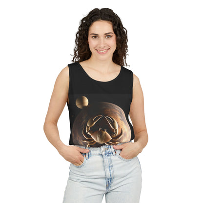 Unisex Garment-Dyed, Tank Top, Cancer Design, Planet Crab v1, 100% US cotton