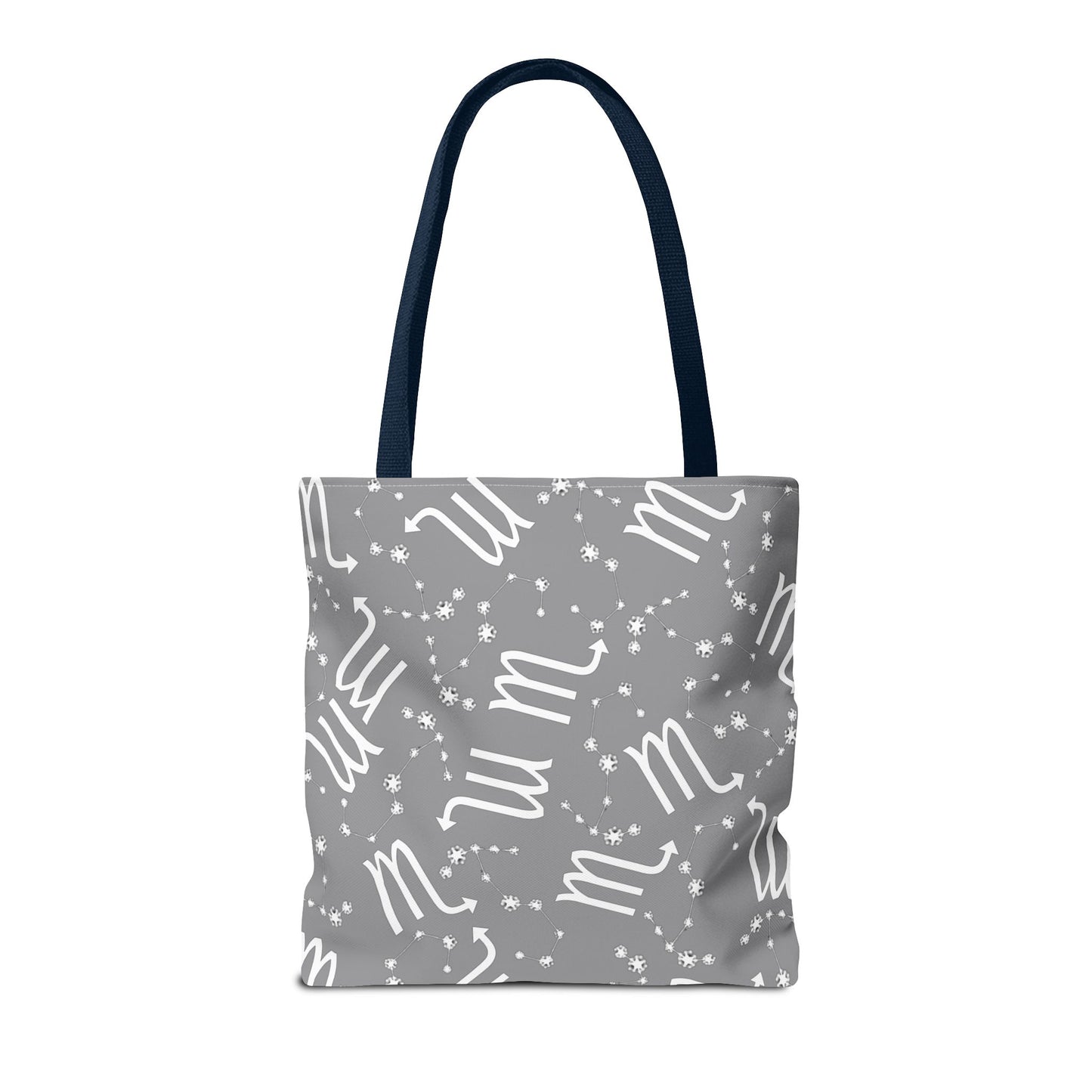 Tote Bag, Scorpio Zodiac Sign, AOP, (Grey, White)