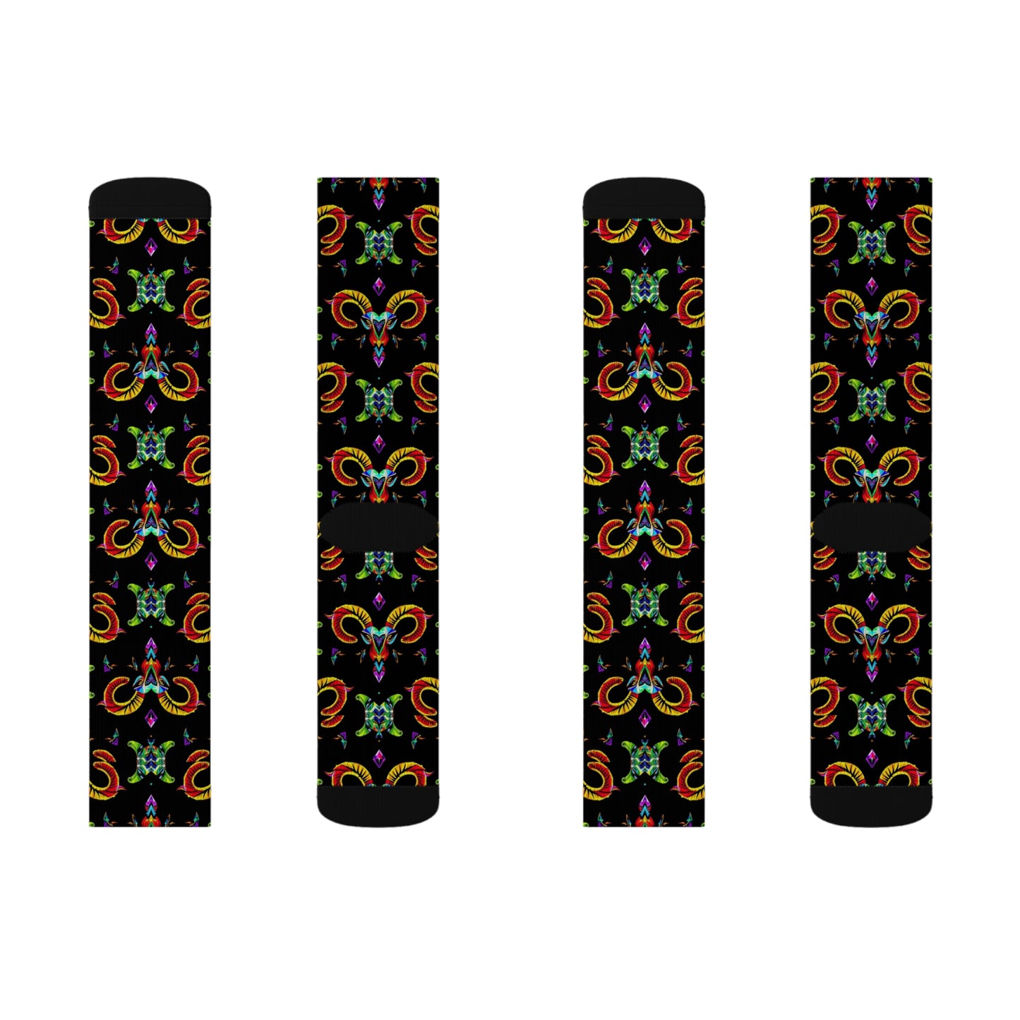 Sublimation Socks, Aries, Zodiac v2, Jewel Pattern