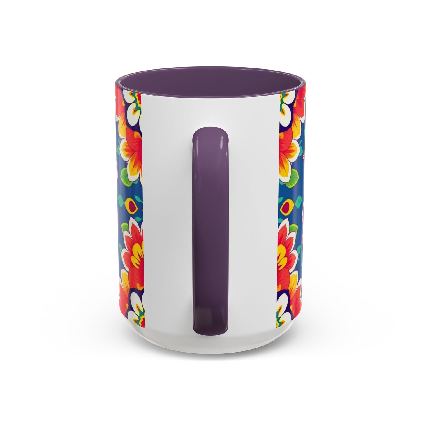 Accent Coffee Mug, Virgo, Zodiac v3. Flower Pattern, (11, 15oz)