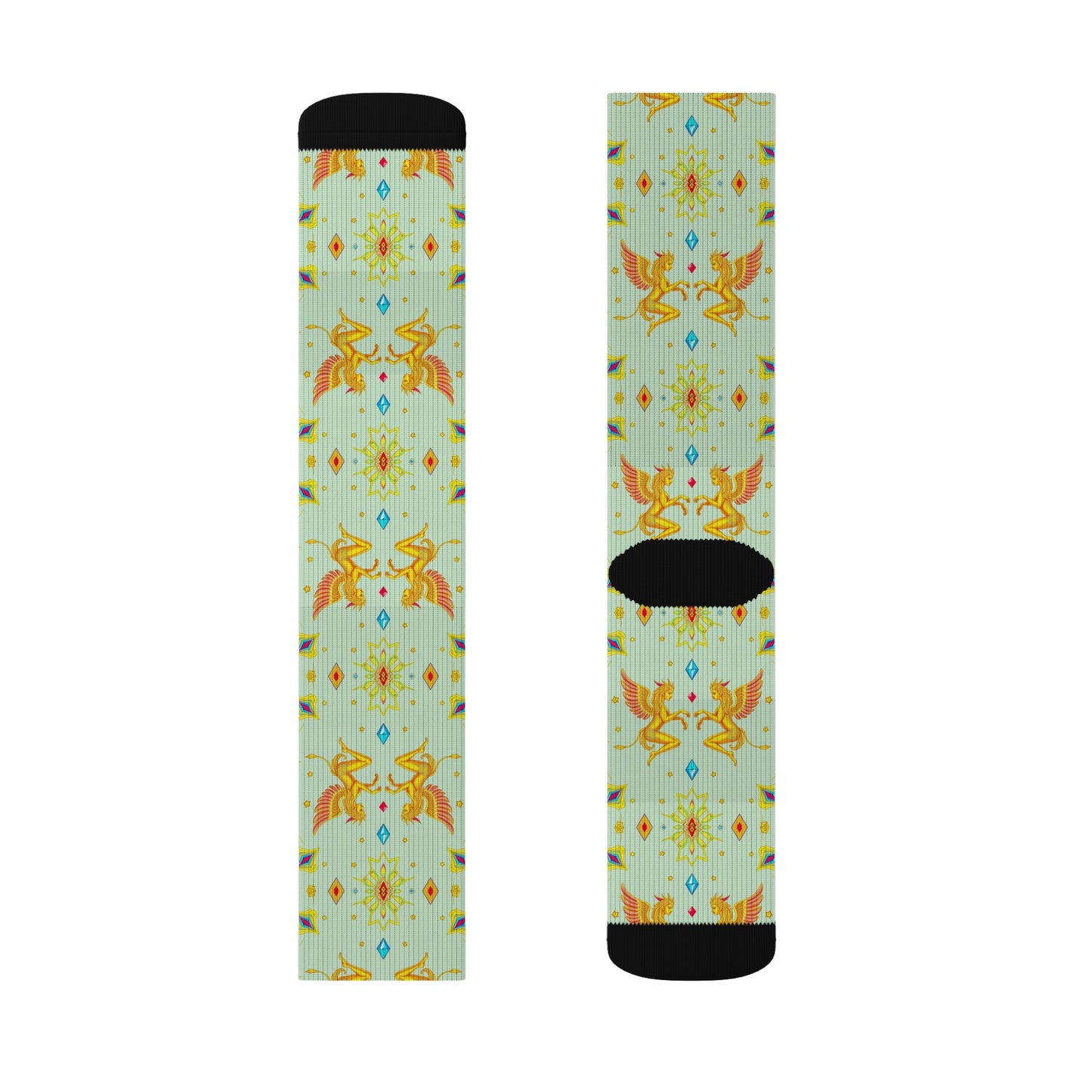 Sublimation Socks, Gemini, Zodiac v3, Jewel Pattern
