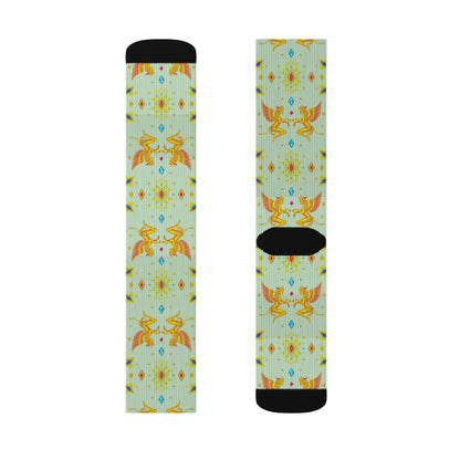 Sublimation Socks, Gemini, Zodiac v3, Jewel Pattern