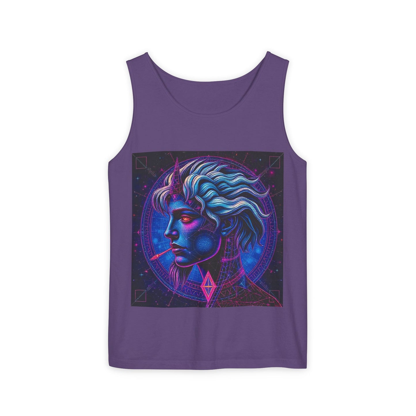 Unisex Garment-Dyed, Tank Top, Gemini, Pop Art v1, 100% US cotton