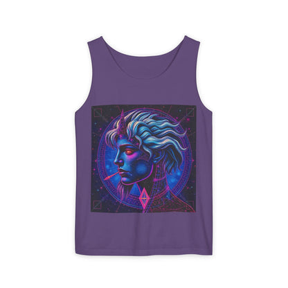 Unisex Garment-Dyed, Tank Top, Gemini, Pop Art v1, 100% US cotton