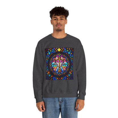 Unisex Heavy Blend™ Crewneck Sweatshirt, Glass 1, Libra Zodiac Design