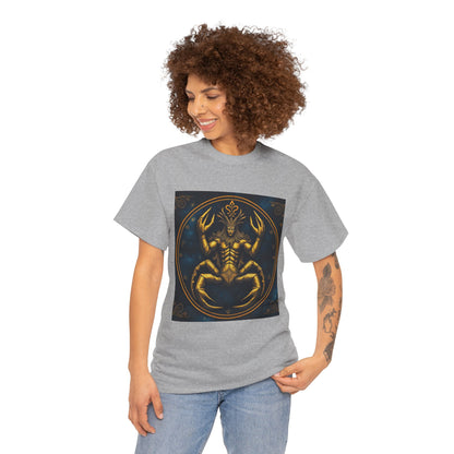 Unisex Heavy Cotton T-Shirt, Scorpion King 1v, Cancer Zodiac Design