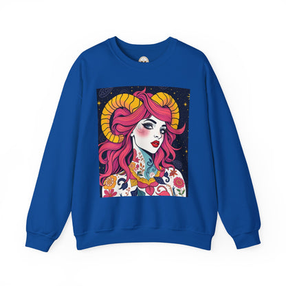 Unisex Heavy Blend™ Crewneck Sweatshirt, Aries, Zodiac, Sexy Pattern