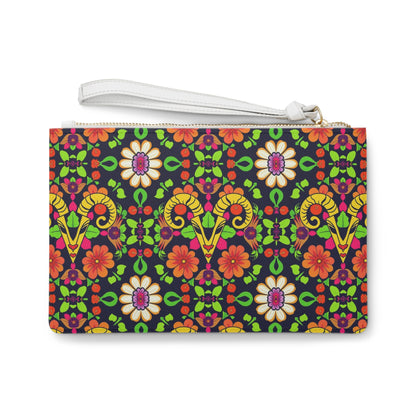 Clutch Bag, Aries, Zodiac, Flower Pattern