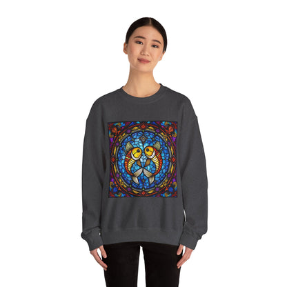 Unisex Heavy Blend™ Crewneck Sweatshirt, Glass 1, Pisces Zodiac Design