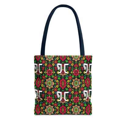 Tote Bag, (AOP), Gemini, Zodiac, Flower Pattern