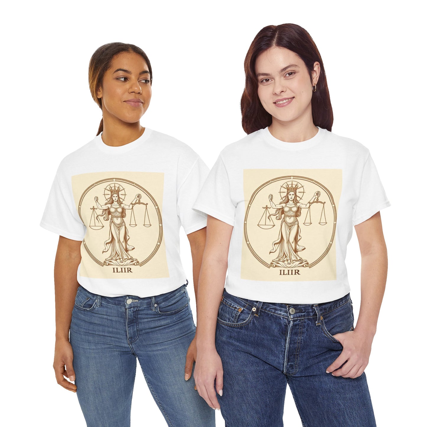 Unisex Heavy Cotton T-Shirt, Libra Goddess v1, Zodiac Design