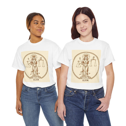 Unisex Heavy Cotton T-Shirt, Libra Goddess v1, Zodiac Design