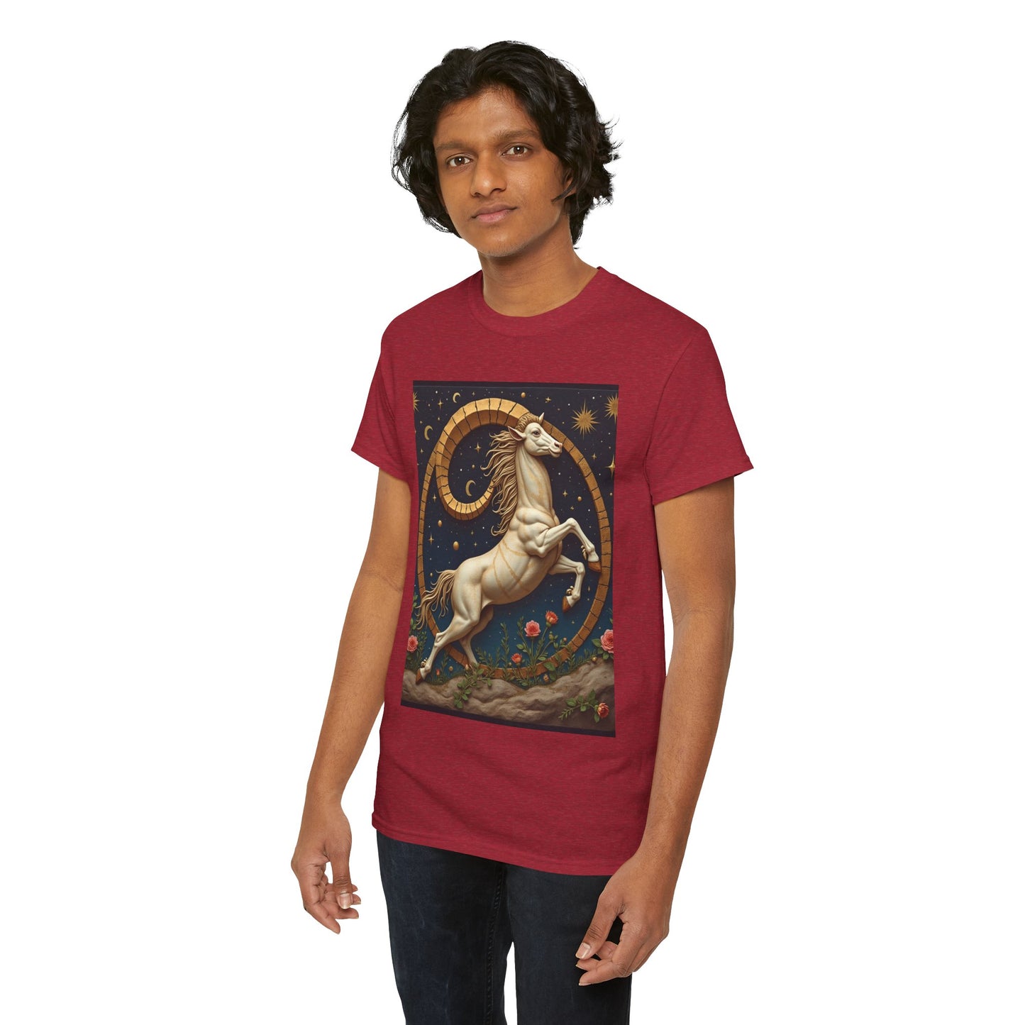 Unisex Heavy Cotton T-Shirt, Aries Animal. Zodiac Design
