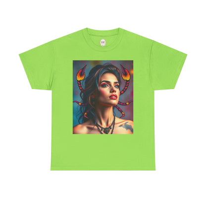 Unisex Heavy Cotton T-Shirt, Scorpio, Zodiac v2, Sexy Art