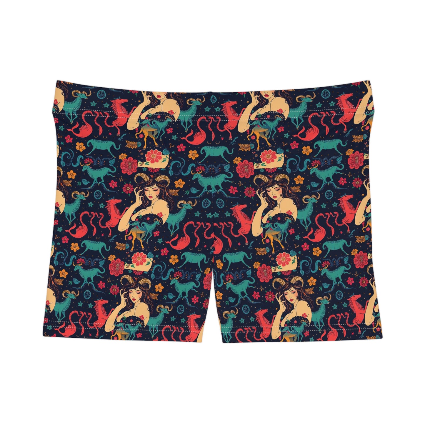 Women's Shorts, (AOP), Capricorn, Zodiac v4, Sexy Pattern
