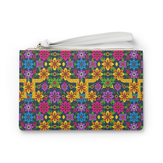 Clutch Bag, Gemini, Zodiac v1, Flower Pattern