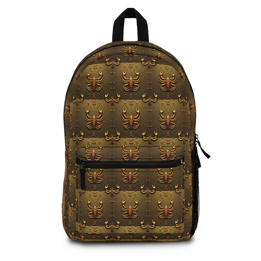 Backpack, Scorpio, Zodiac, Metal Pattern