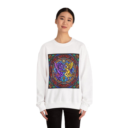 Unisex Heavy Blend™ Crewneck Sweatshirt, Glass, Gemini Zodiac Design