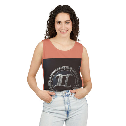Unisex Garment-Dyed, Tank Top, Gemini Design, Space Symbol v1, 100% US cotton
