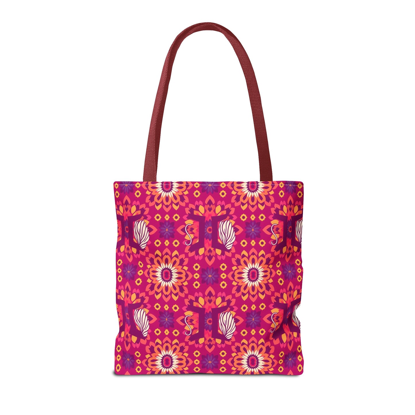 Tote Bag (AOP), Gemini, Zodiac v1, Flower Pattern