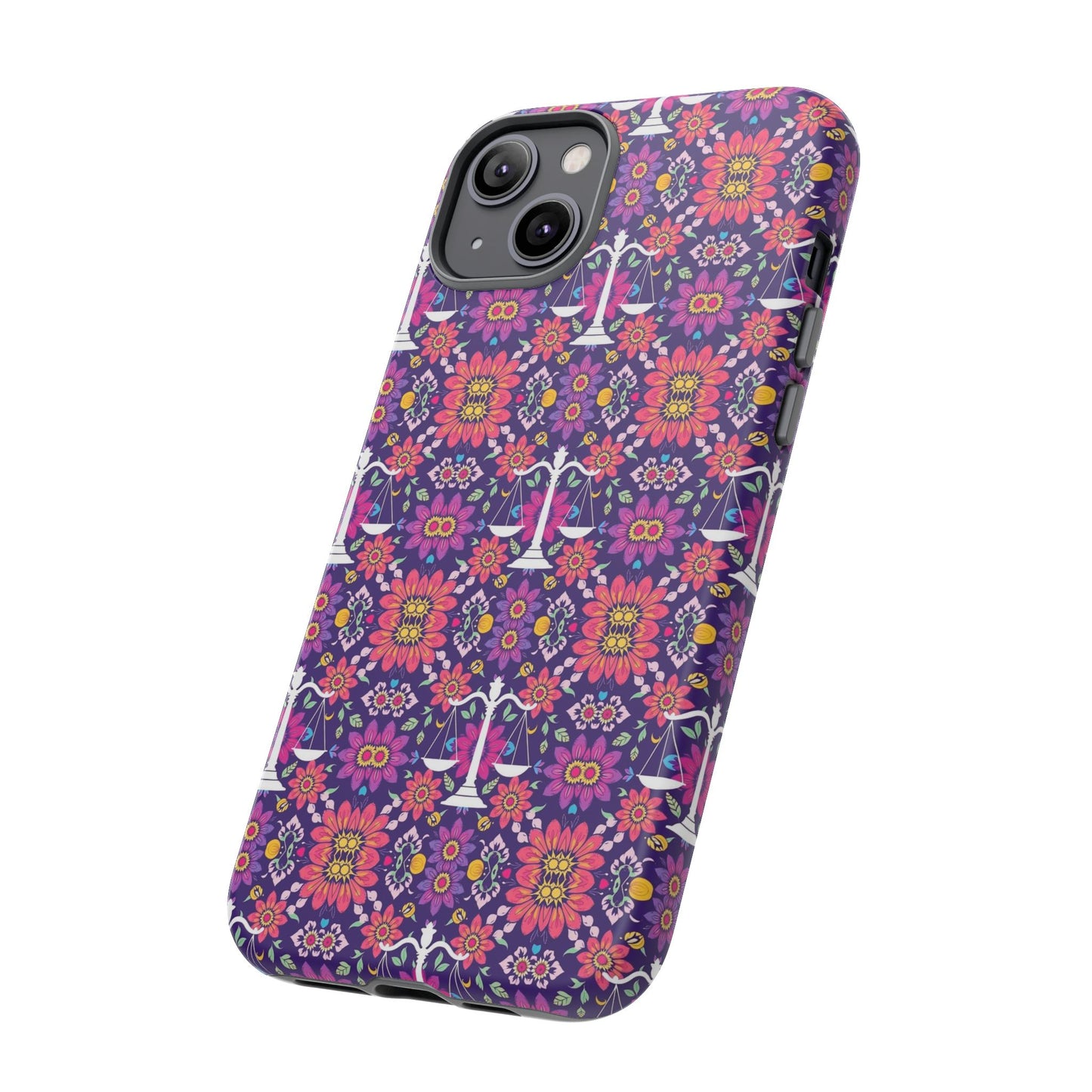 Tough Cases, Libra, Zodiac v4, Flower Pattern