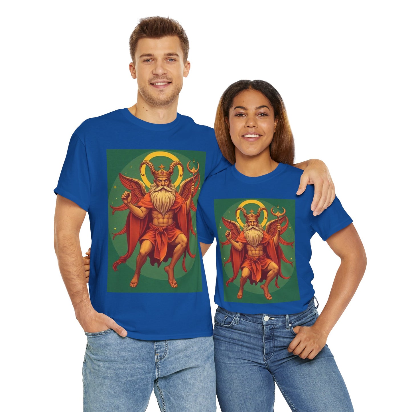 Unisex Heavy Cotton T-Shirt, Aries God 1v, Zodiac Design