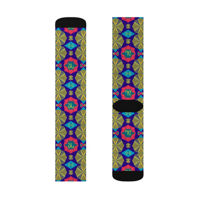 Sublimation Socks, Aquarius, Zodiac v1, Shapes Pattern