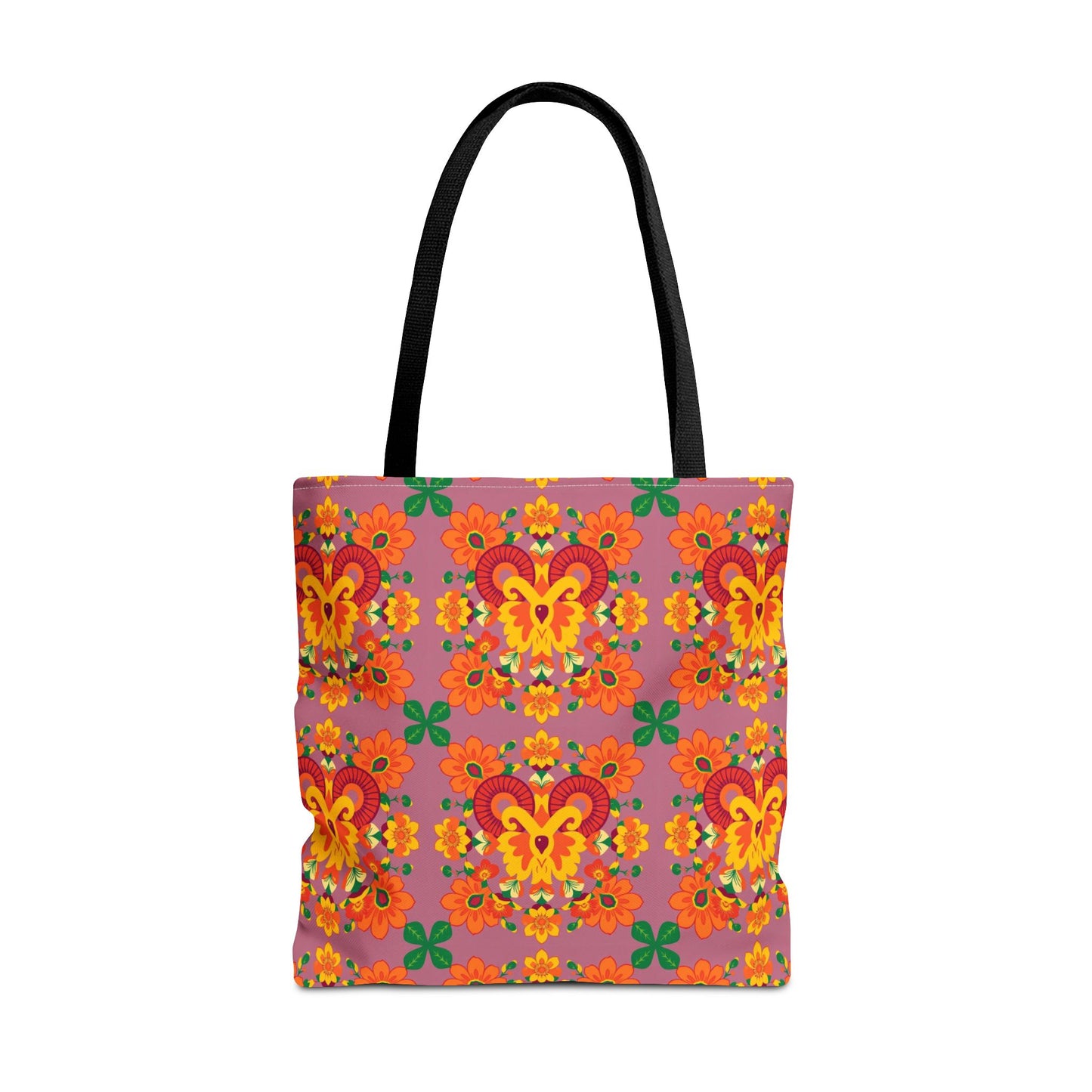Tote Bag (AOP), Aries, Zodiac v1, Flower Pattern