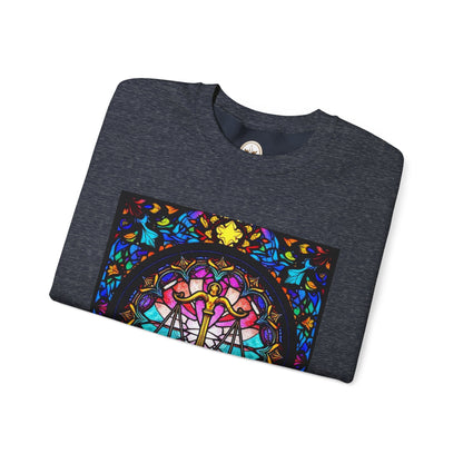 Unisex Heavy Blend™ Crewneck Sweatshirt, Glass 1, Libra Zodiac Design